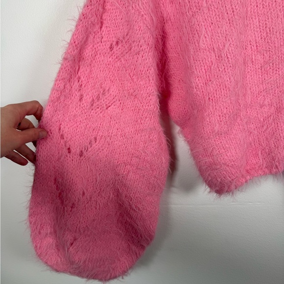 Free People Flurry Pink Teddy Bear Sweater - Picture 5 of 8
